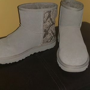 UGG grey snakeskin boots